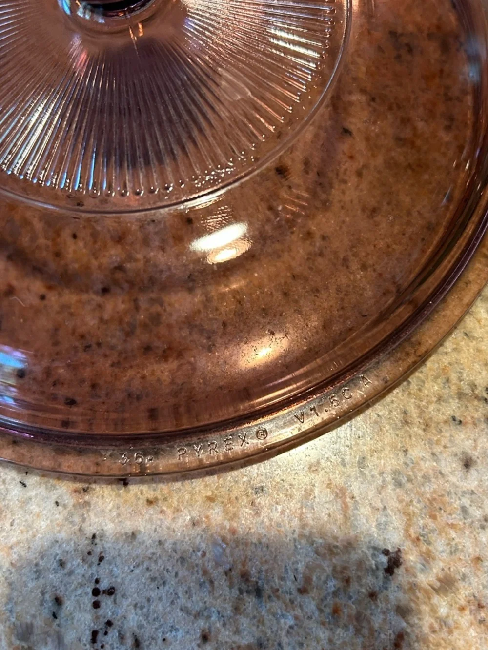 Pyrex Cranberry V-15-C 7.25” Lid Glass fits Cranberry Visions 1.5Qt